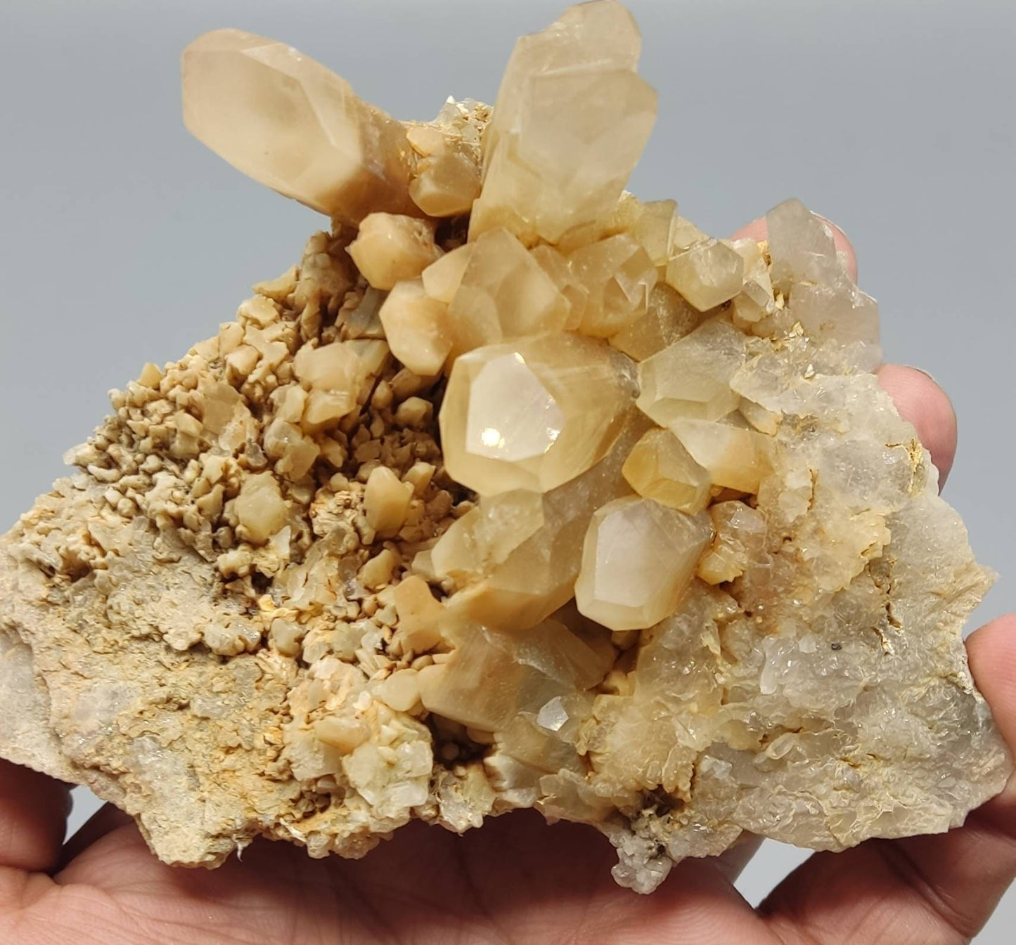 An amazing Aesthetic Natural Specimen of Terminated Quartz cluster having amphibole inclusions 362 grams