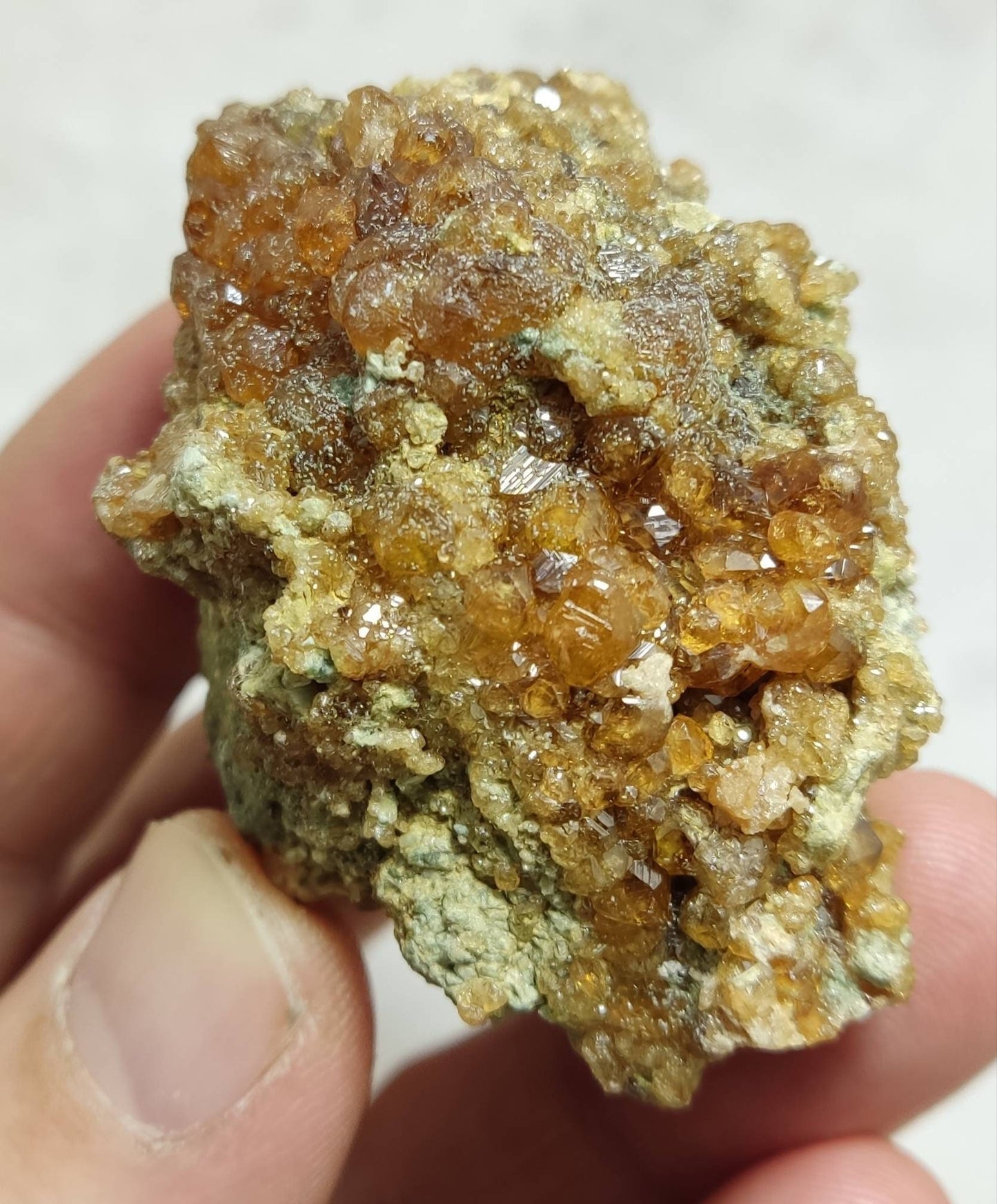 An aesthetic Single beautiful Hessonite Garnet cluster on matrix 108 grams
