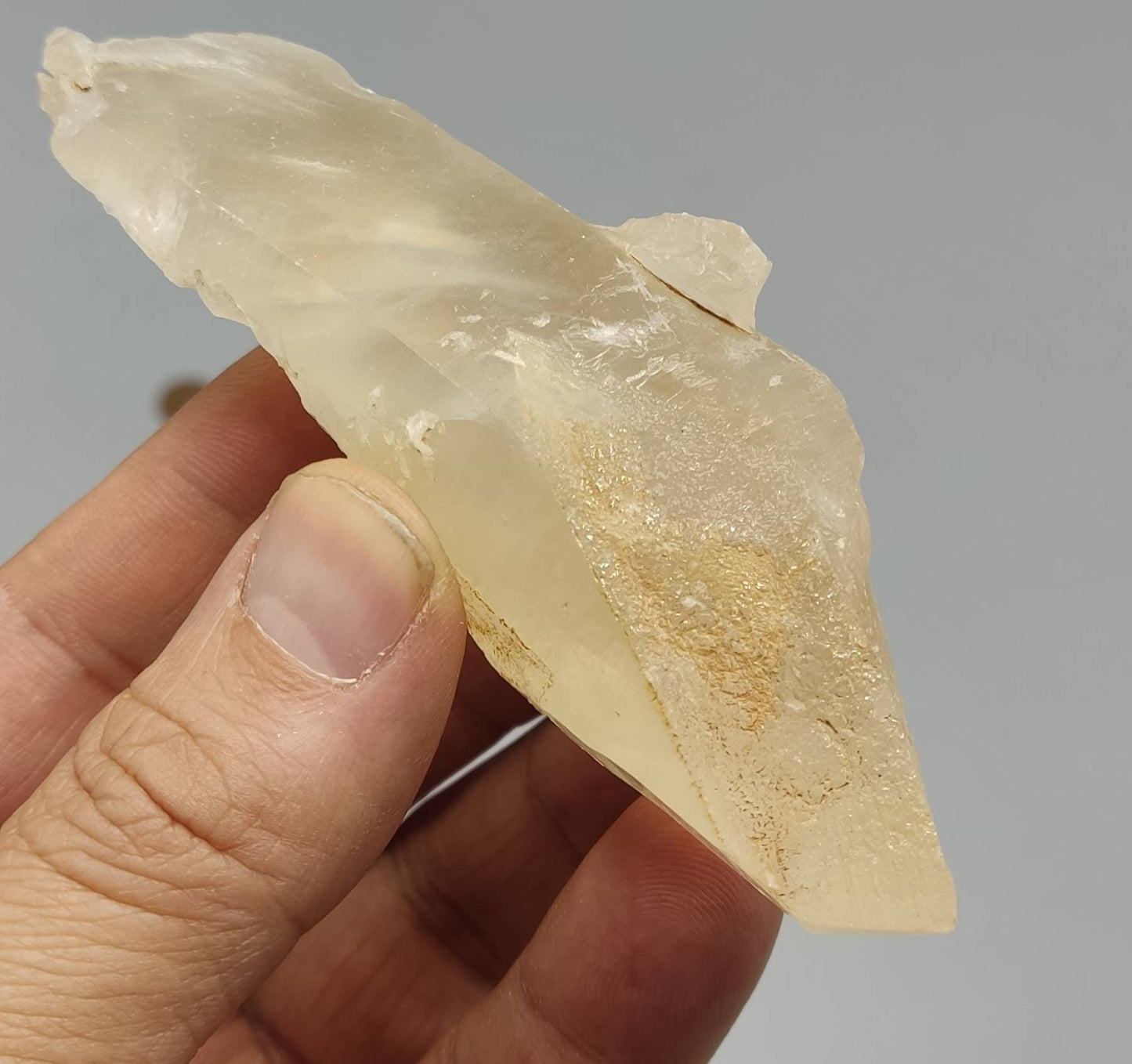 Natural Terminated Quartz crystal having amphibole inclusions 137 grams