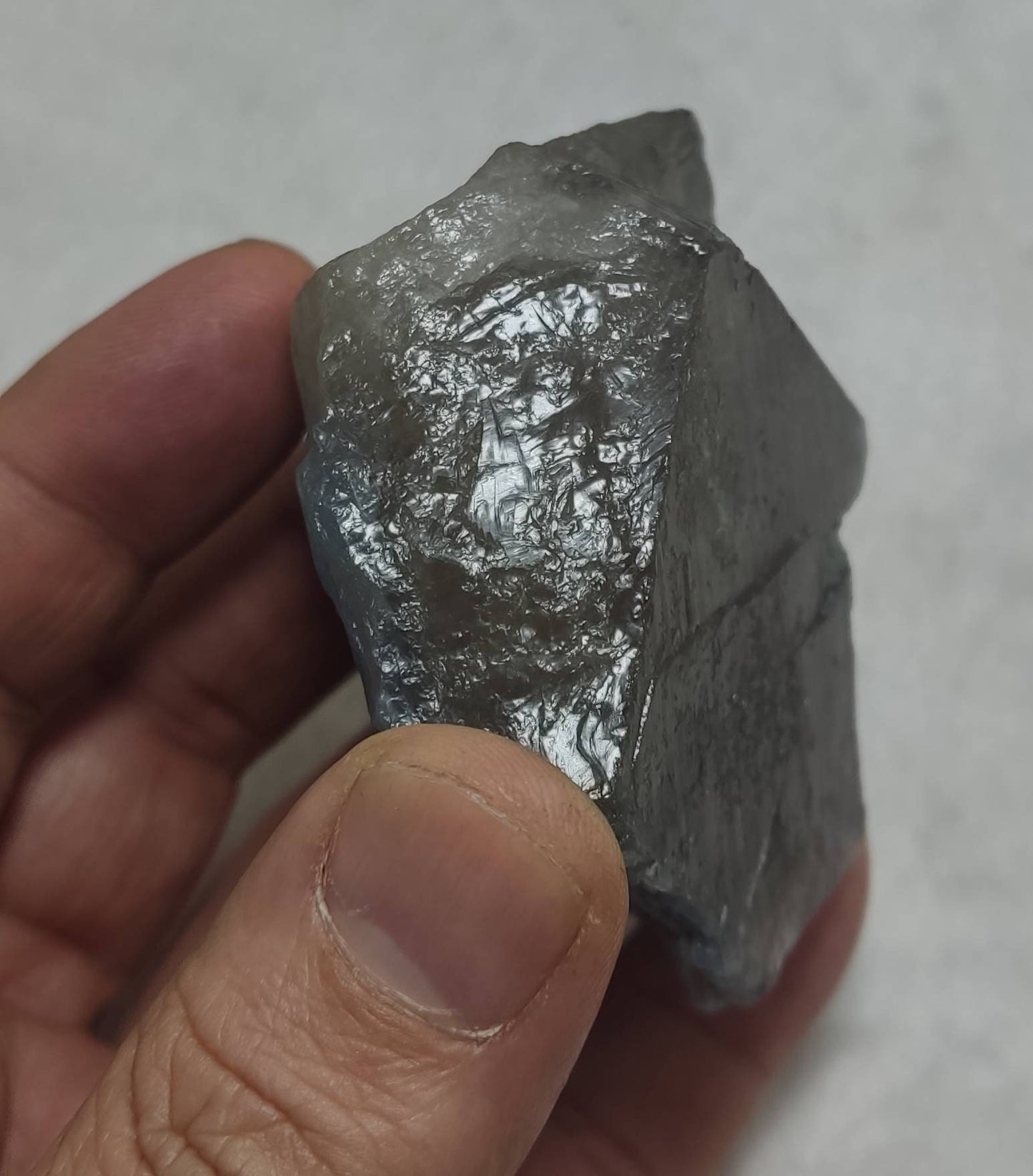 Indicolite tourmaline included Quartz Crystal 190 grams