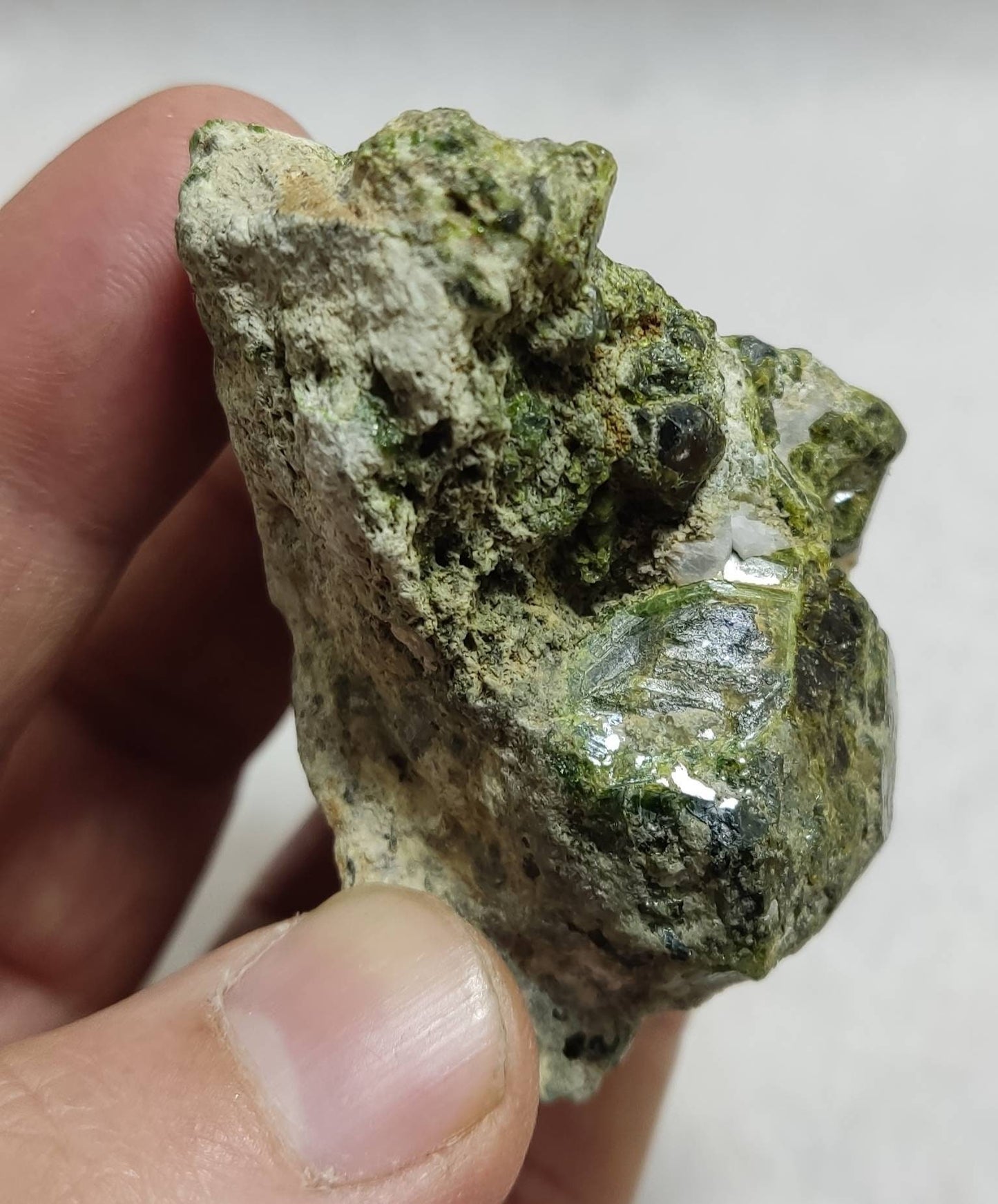 Garnet variety demantoid crystal on matrix 104 grams