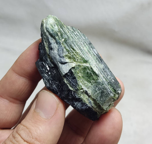 Dark green and black color Tourmaline crystal specimen 69 grams