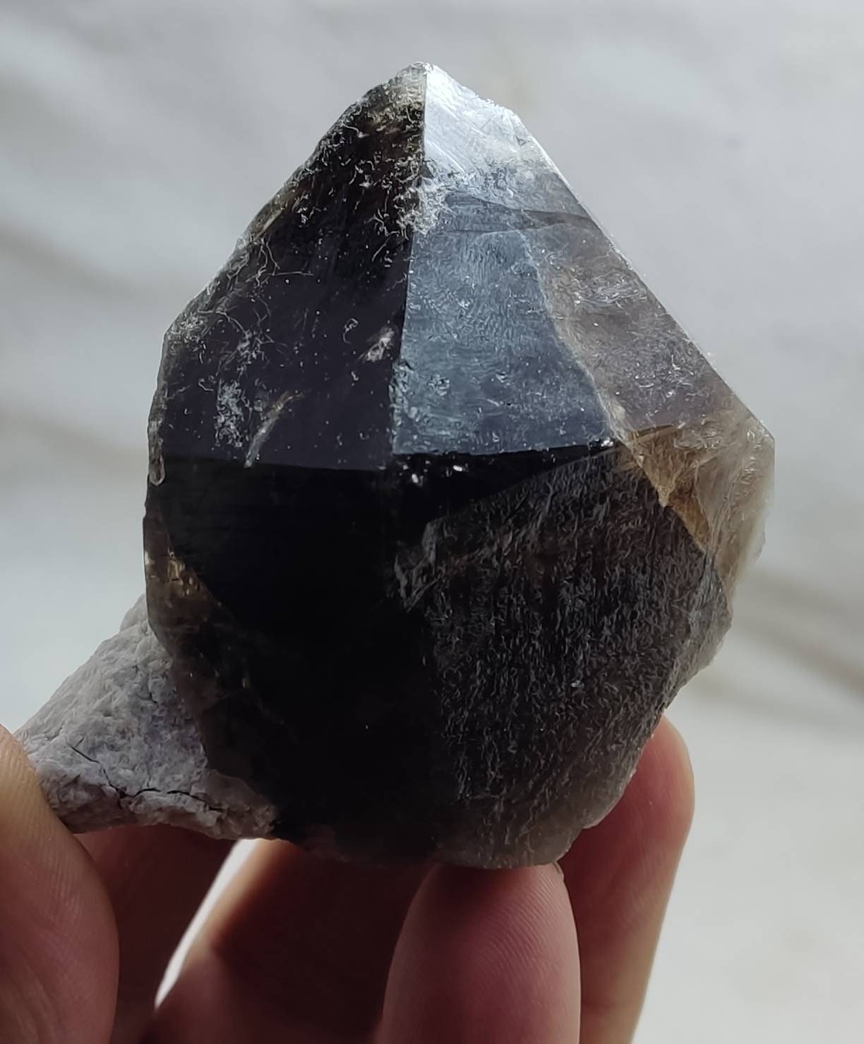 Terminated smoky quartz crystal  215 grams