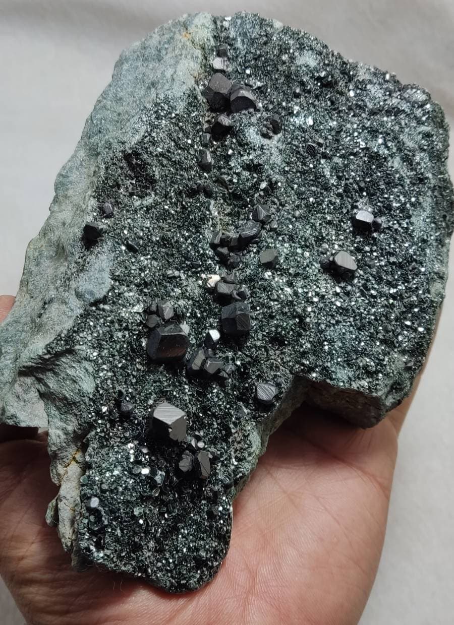 Magnetite crystals on matrix with clinochlore 1265 grams