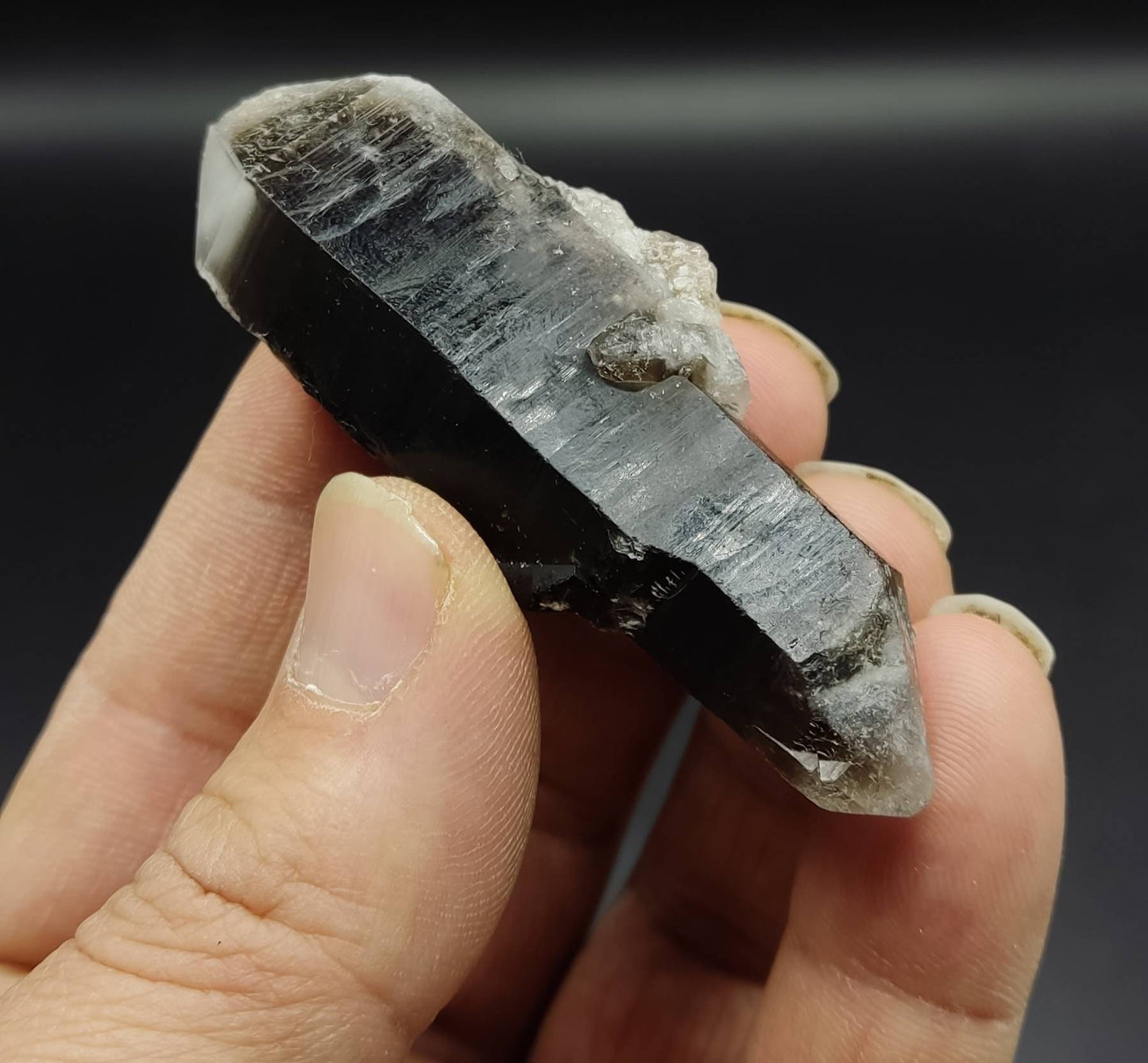 An amazing Beautiful double terminated specimen of smoky quartz crystal 51 grams