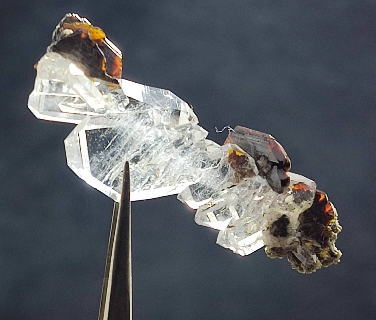 Clear quartz crystal with brookite crystals 14 carats