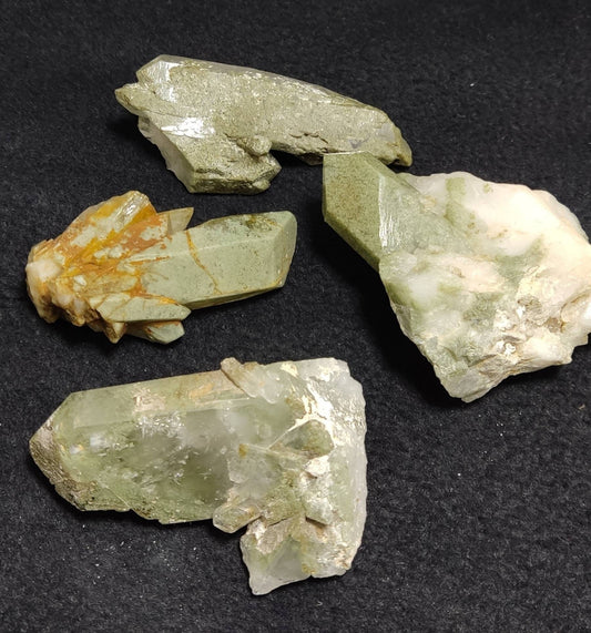 Chlorite Quartz crystals lot 4 pieces