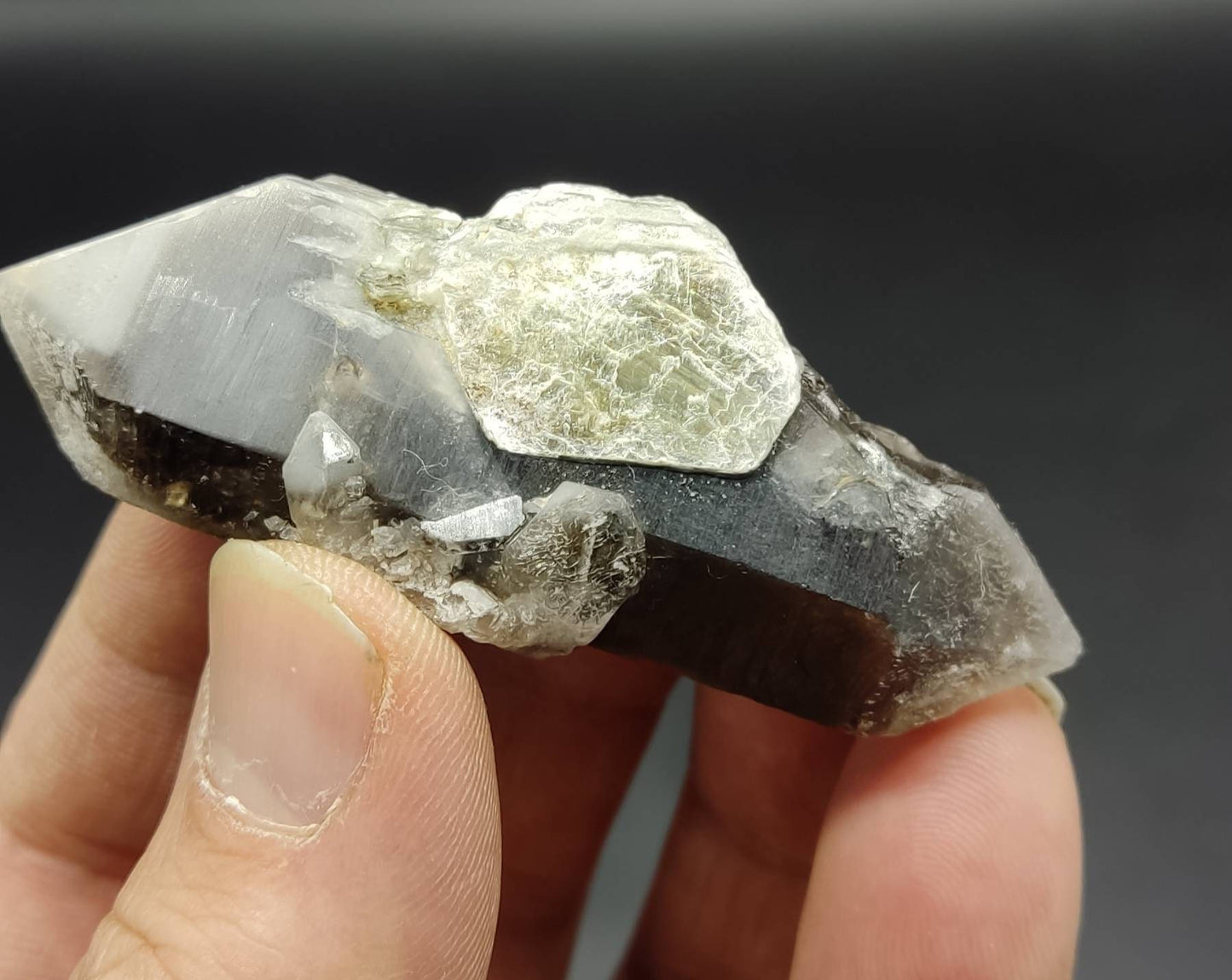 An amazing Beautiful double terminated specimen of smoky quartz crystal 51 grams