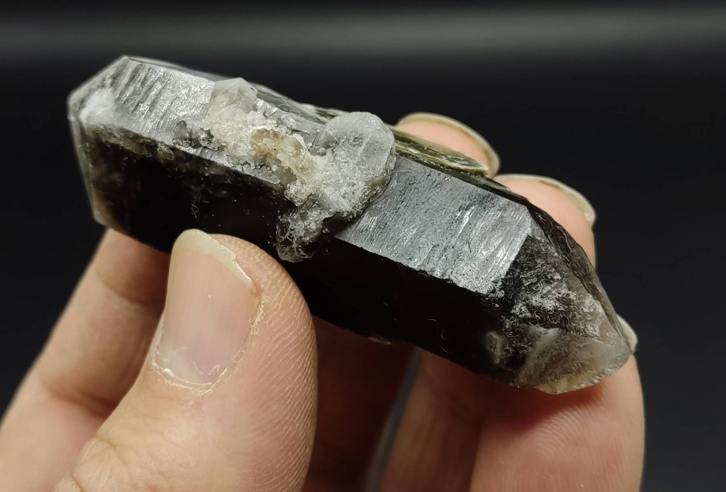 An amazing Beautiful double terminated specimen of smoky quartz crystal 51 grams