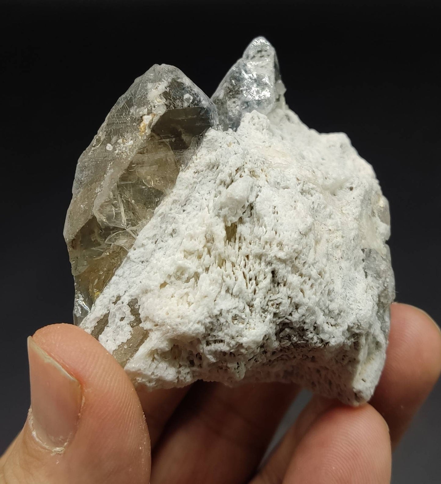 Twin smoky quartz crystals 140 grams