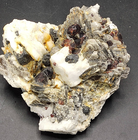 Spessartine Garnet crystals on matrix with albite and mica 1036 grams