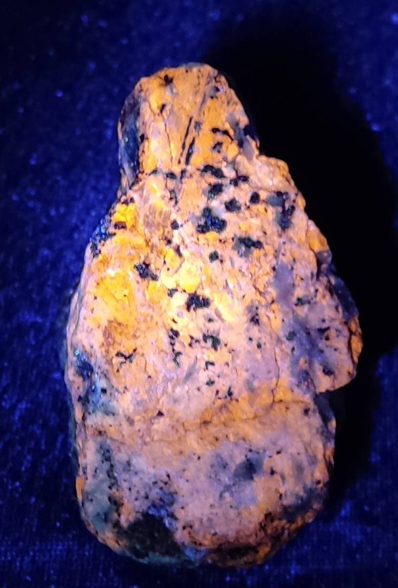 Fluorescent Minerals Lazurite in matrix with pyrite rough specimen 203 grams