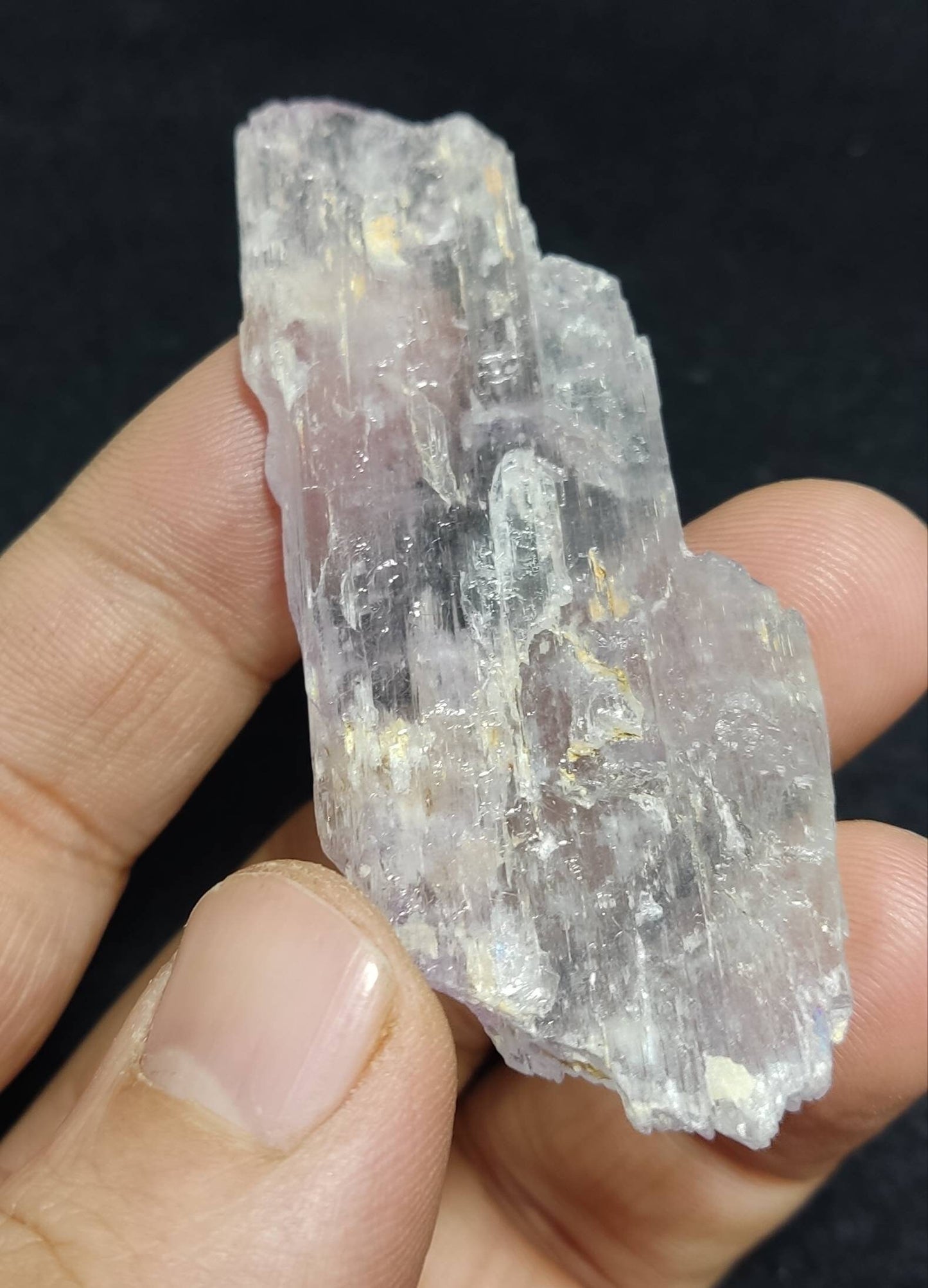 Bicolor spodumene kunzite crystal 29 grams