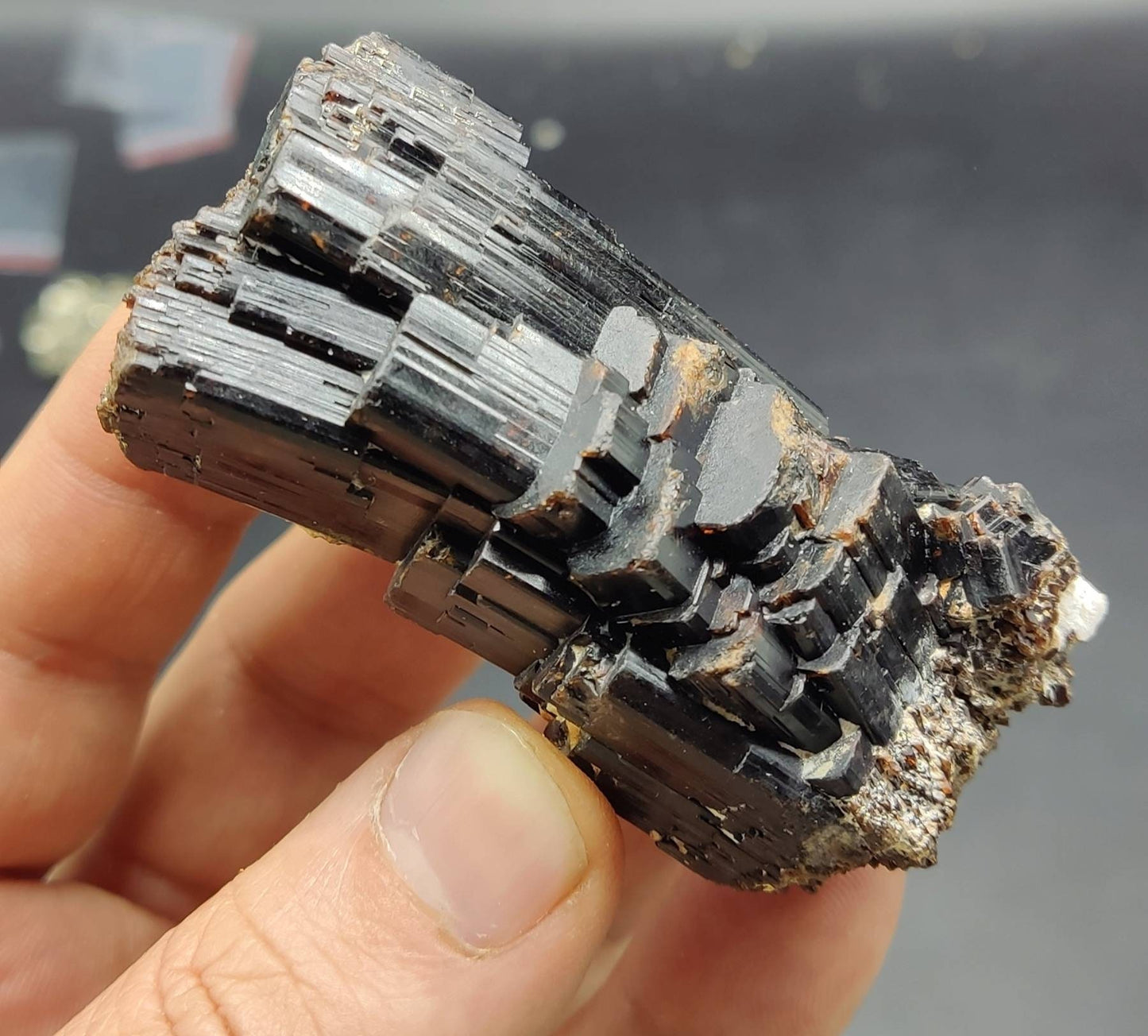An amazing highly lusterous crystal specimen of dark brown Vesuvianite 137 grams