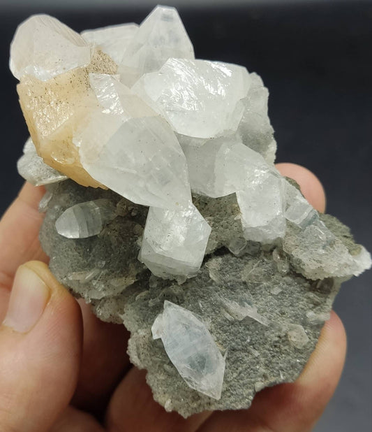 Apophyllite with stilbite and chalcedony 134 grams