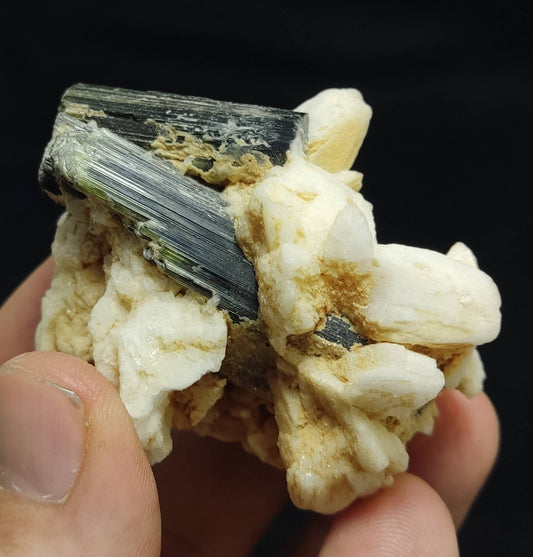 An Aesthetic Natural Tourmaline crystals specimen with Albite 84 grams