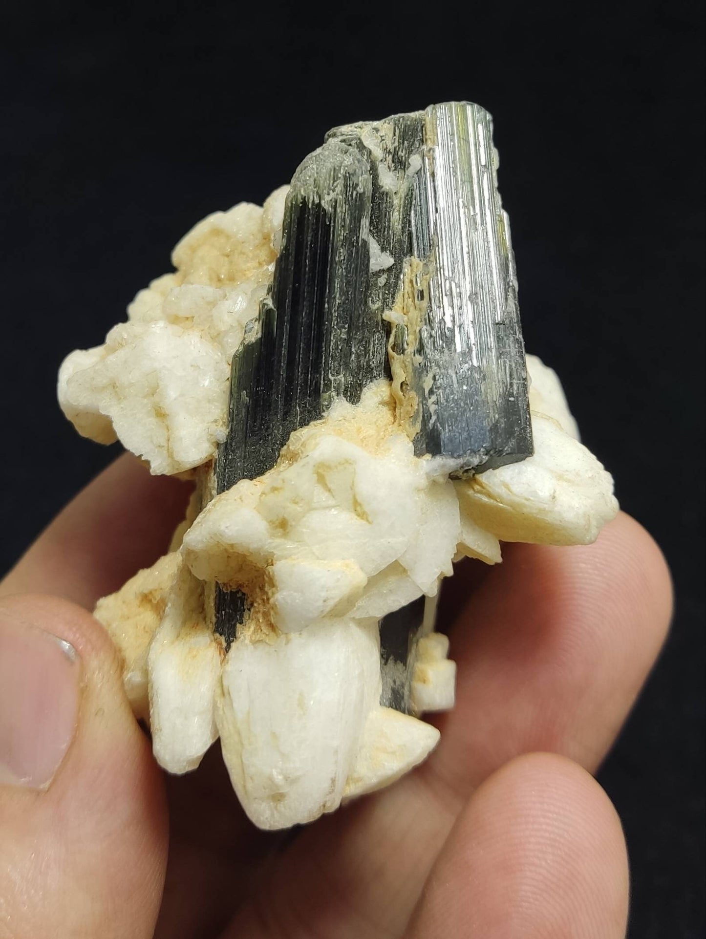 An Aesthetic Natural Tourmaline crystals specimen with Albite 84 grams