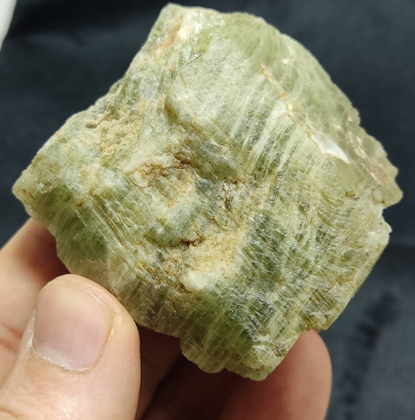 Green diopside crystal 177 grams