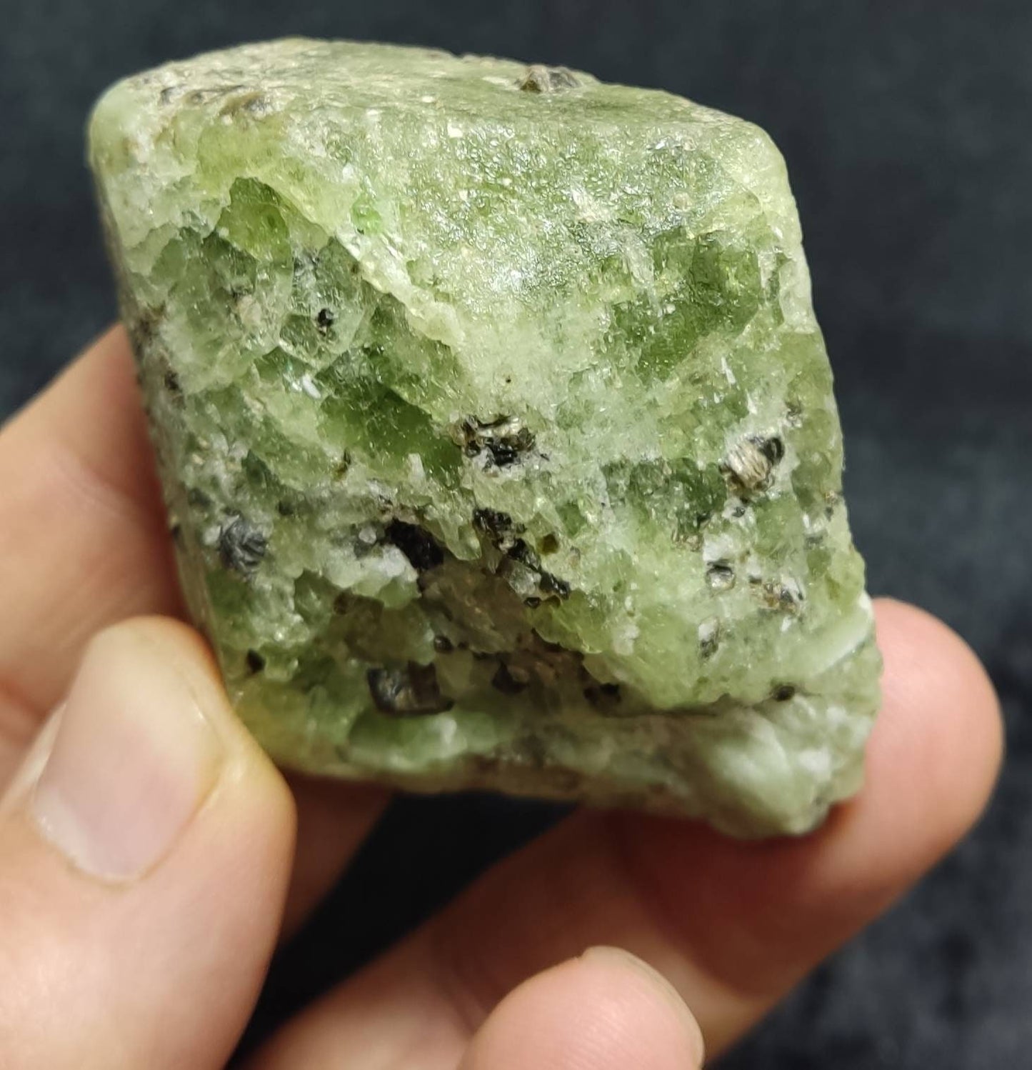 Green Diopside crystal 121 grams