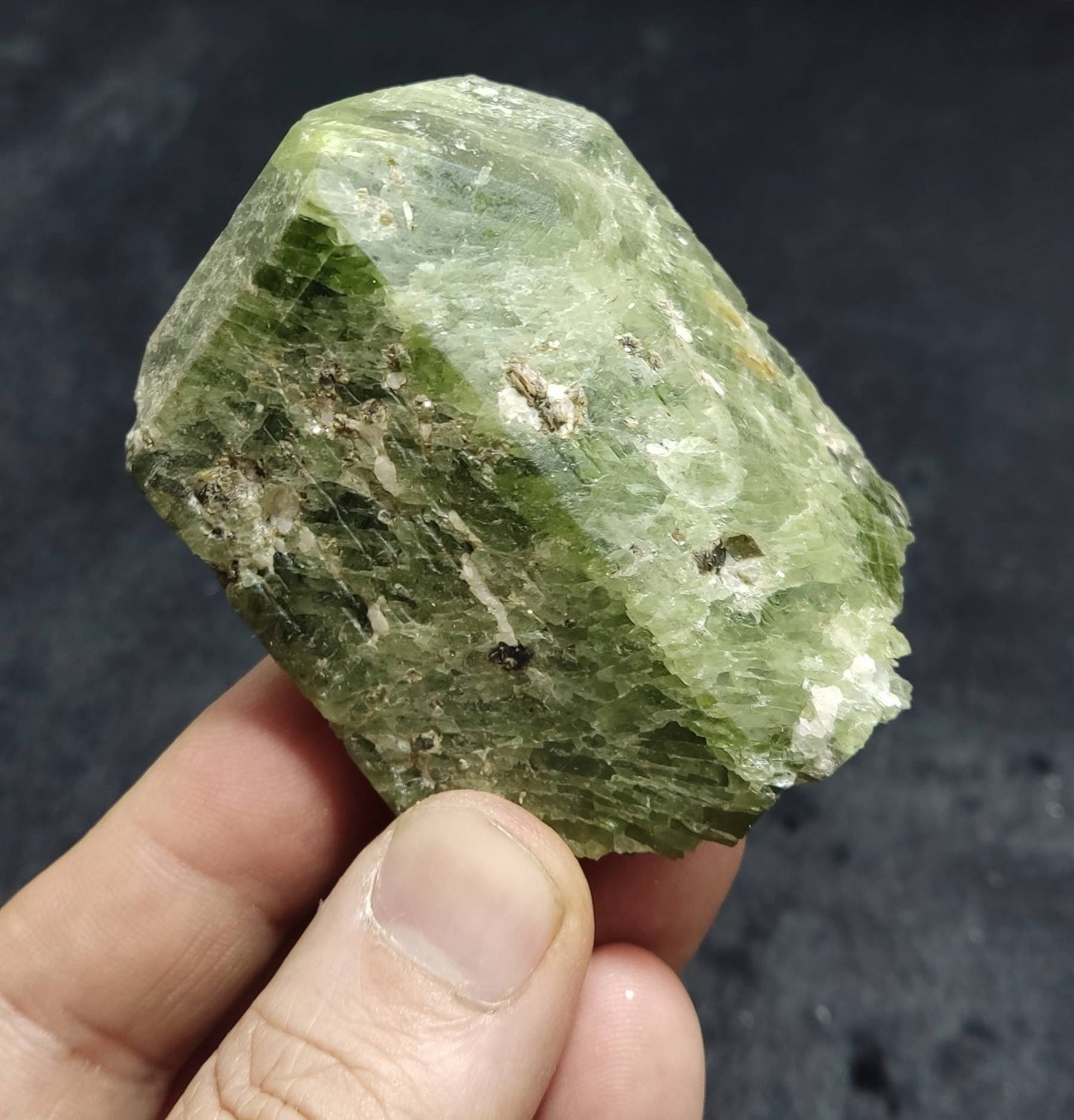 Green Diopside crystal 205 grams