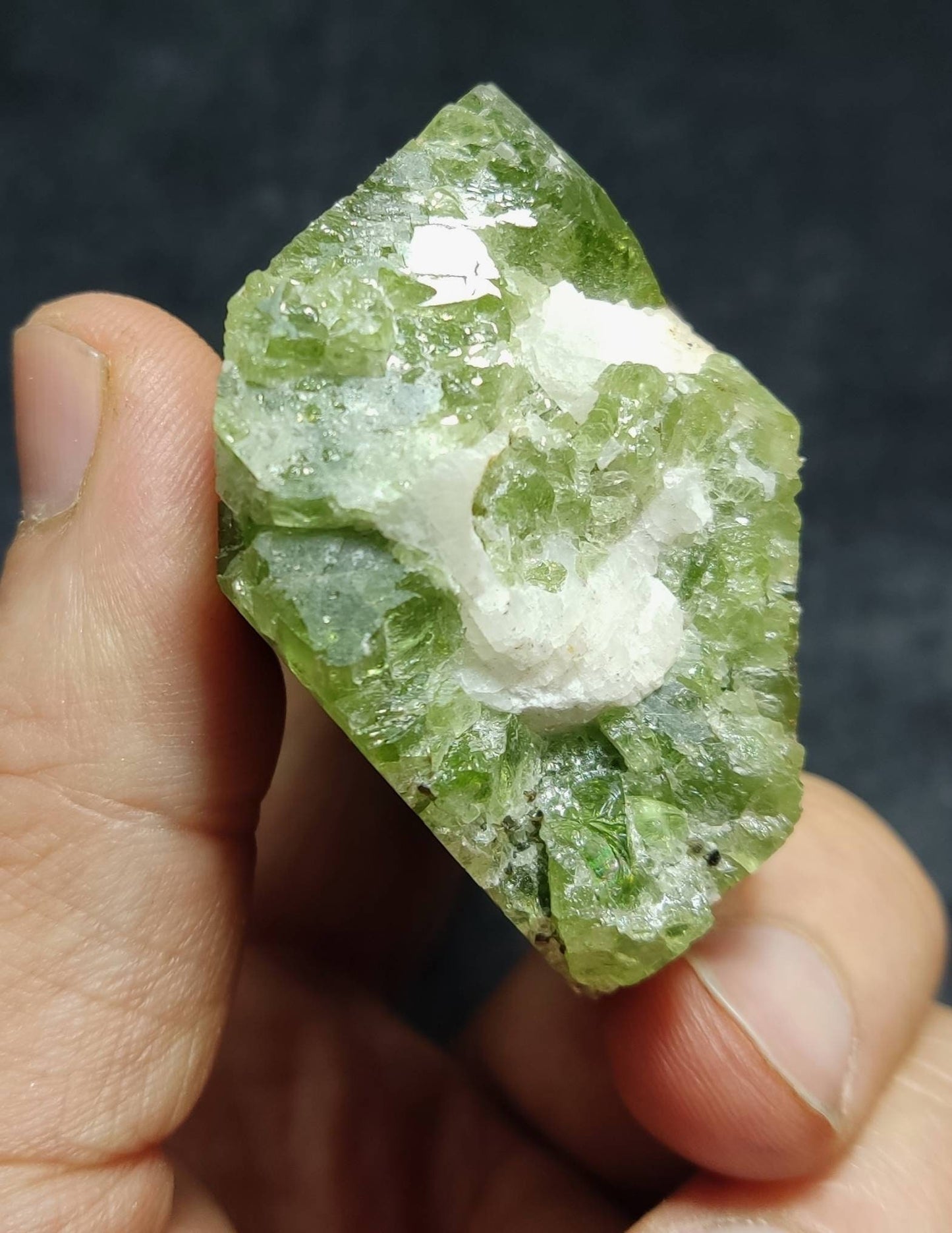 Green Diopside crystal 205 grams