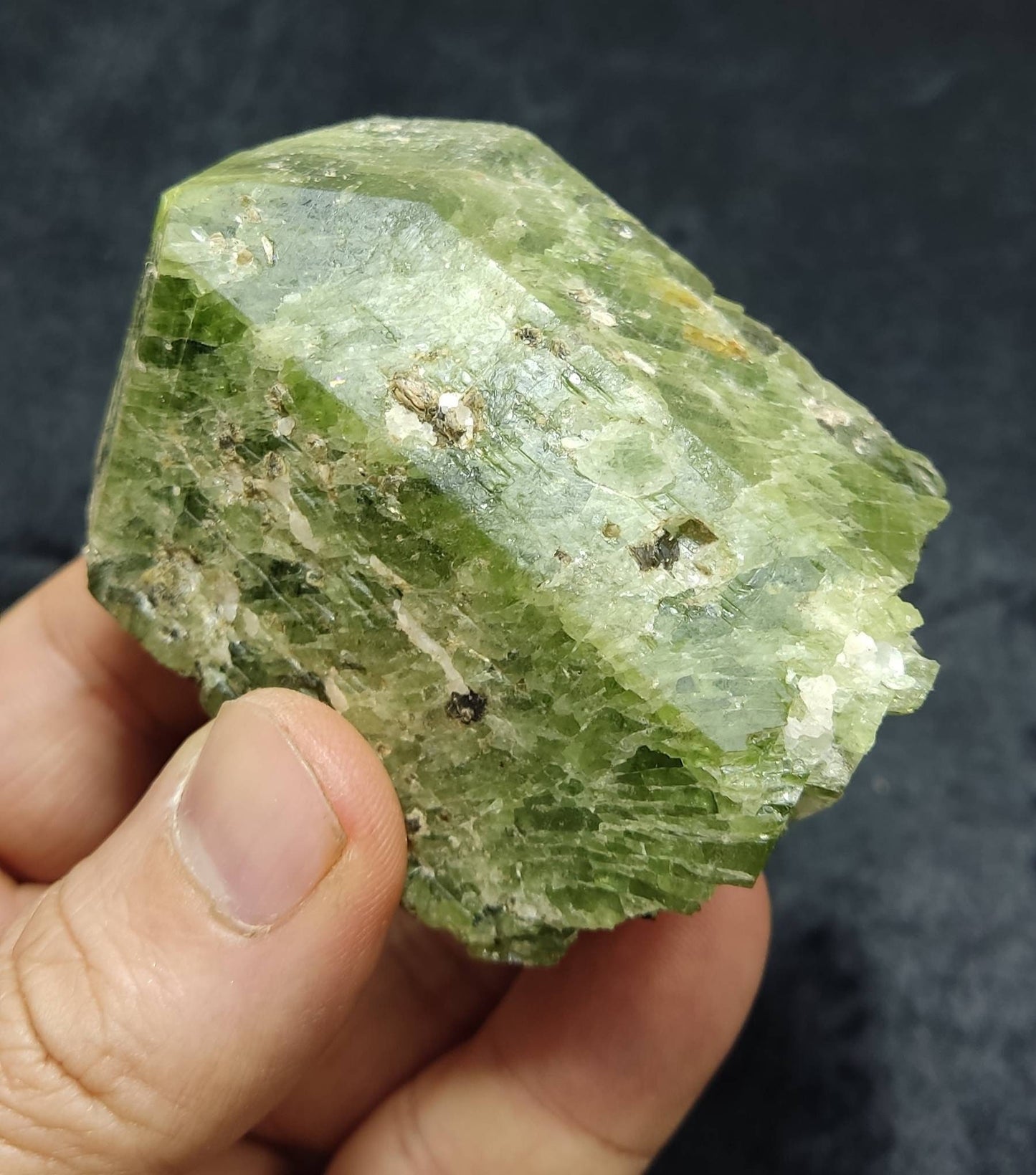 Green Diopside crystal 205 grams