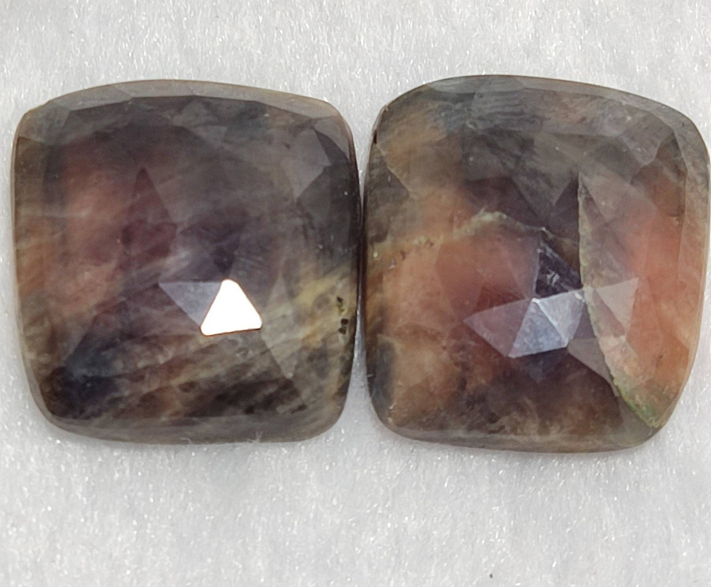 Sapphire pair rose cut 91 carats