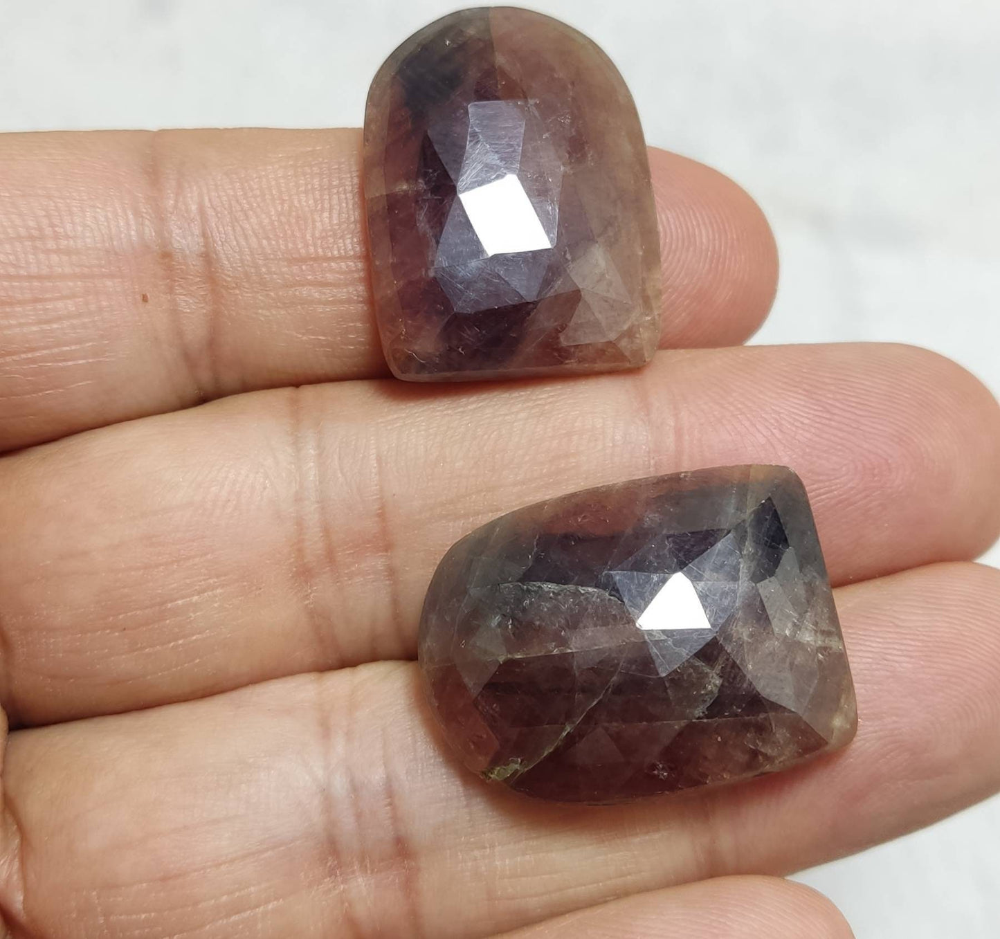 Sapphire pair rose cut 95 carats