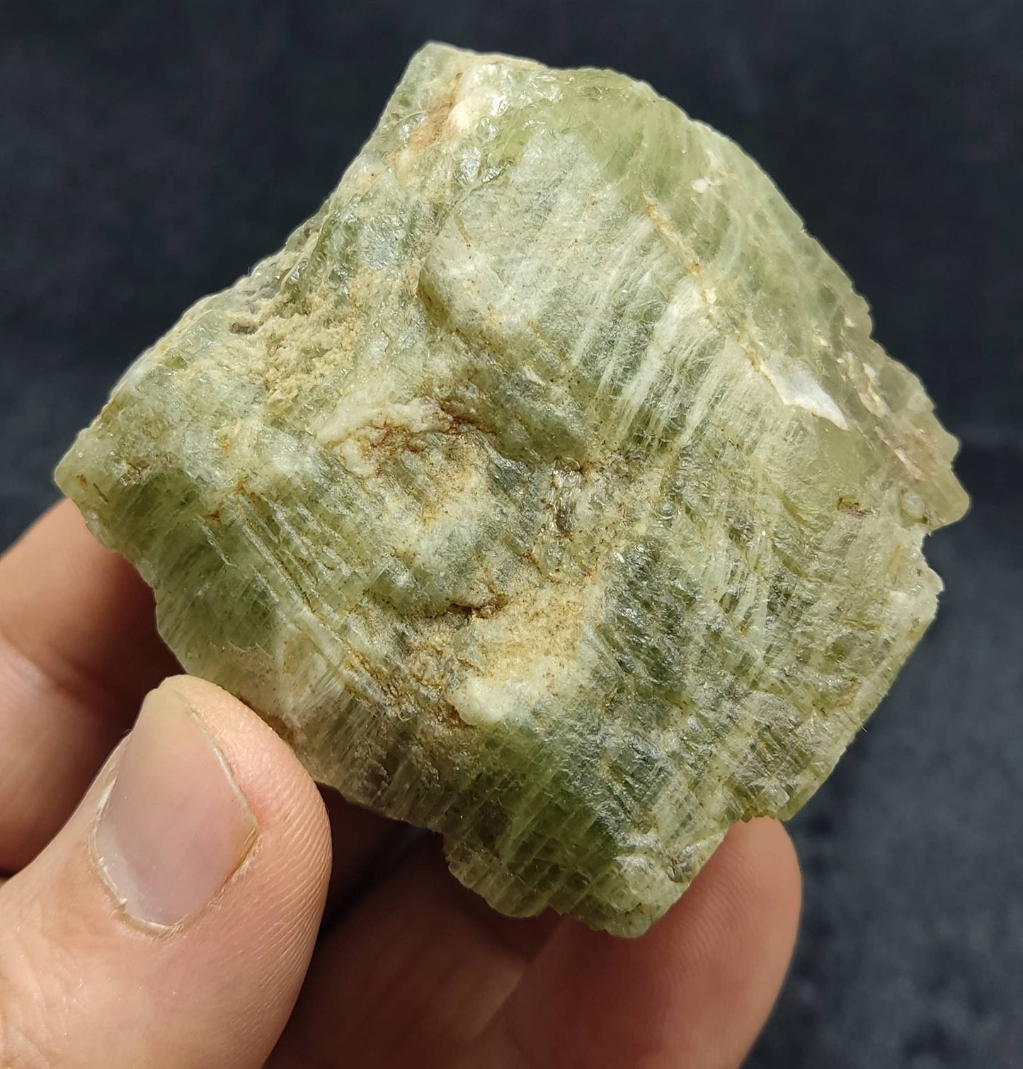 Green diopside crystal 177 grams