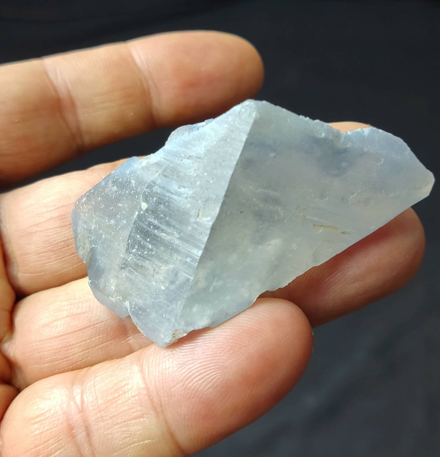 Indicolite tourmaline included Quartz Crystal 33 grams