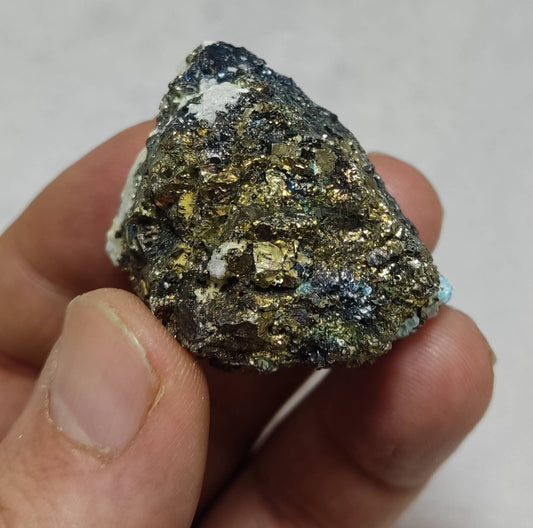 pyrite and turquoise specimen 77 grams