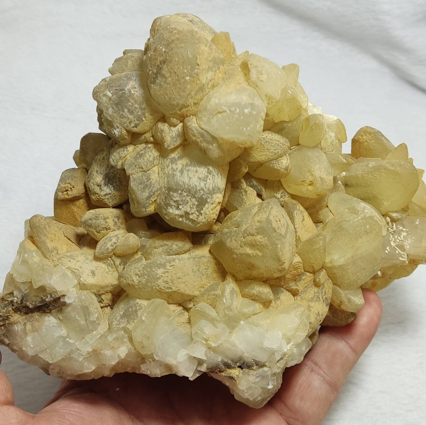 Dogtooth calcite crystals cluster with beautiful terminations 1600 grams