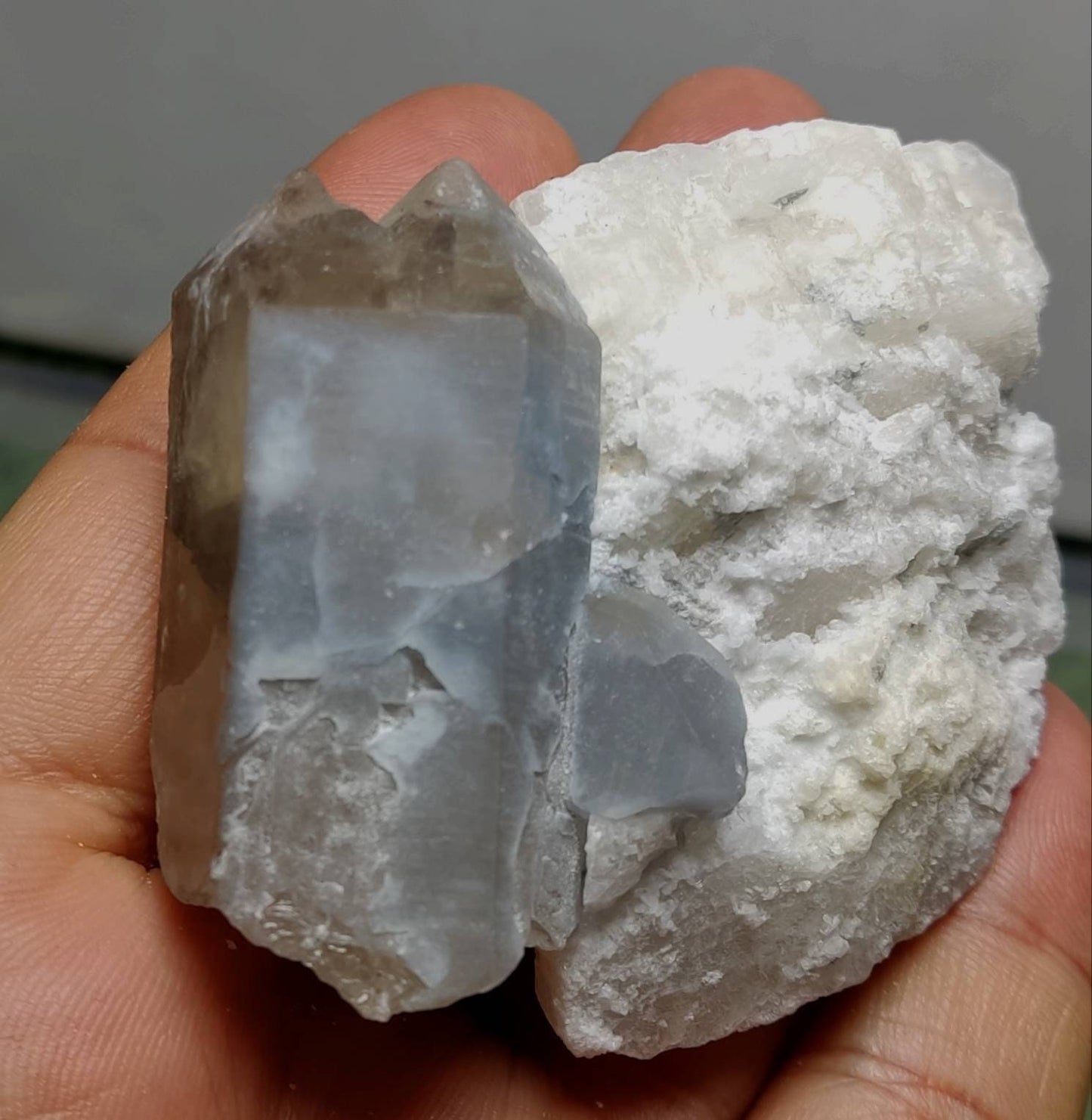 Indicolite tourmaline included Quartz Crystals in matrix an aesthetic specimen 105 grams