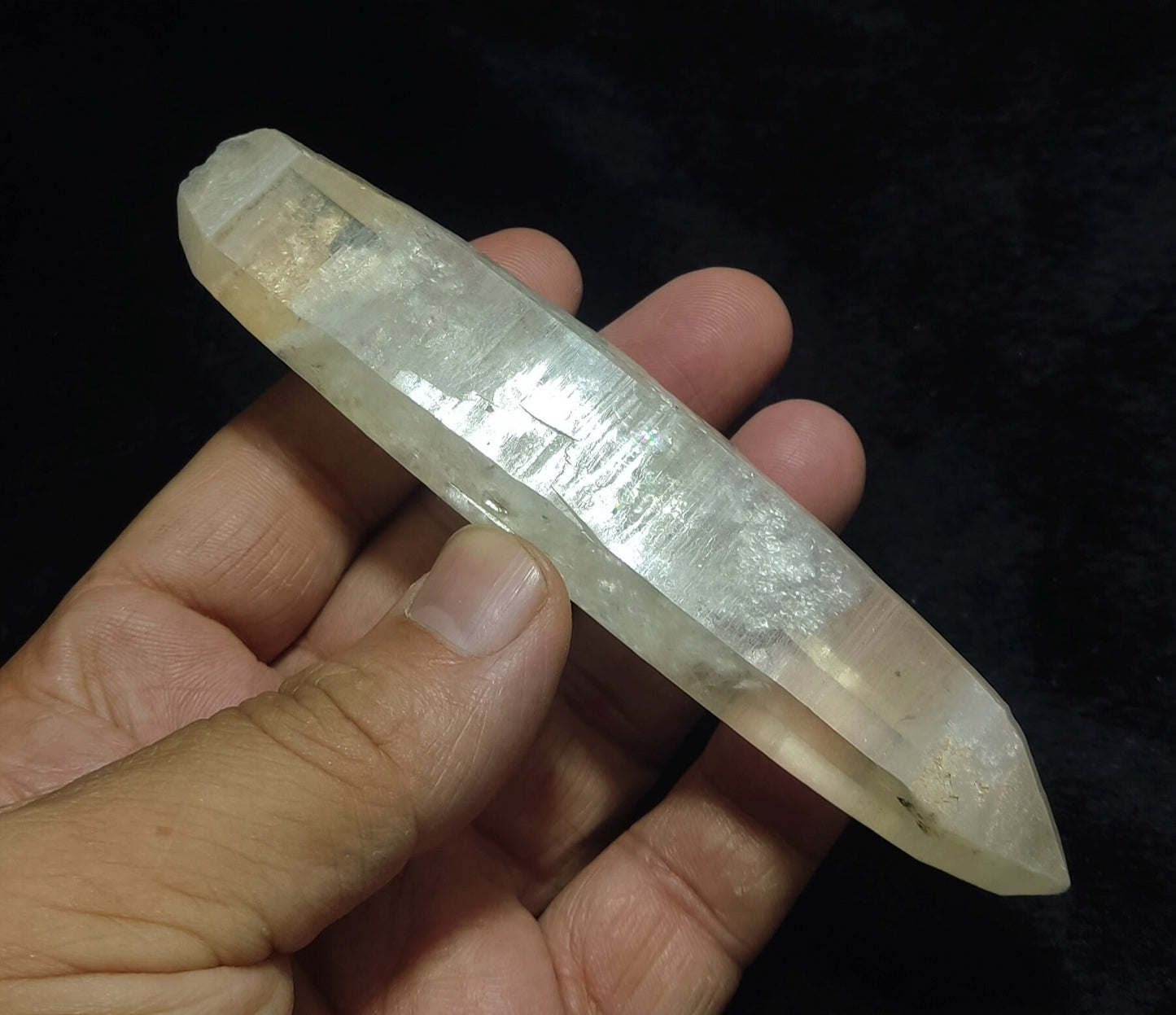 Double terminated natural elongated quartz crystal 96 grams