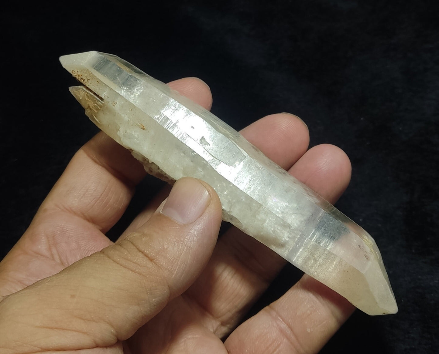 Double terminated natural elongated quartz crystal 96 grams