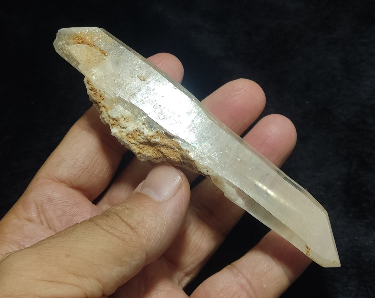 Double terminated natural elongated quartz crystal 96 grams