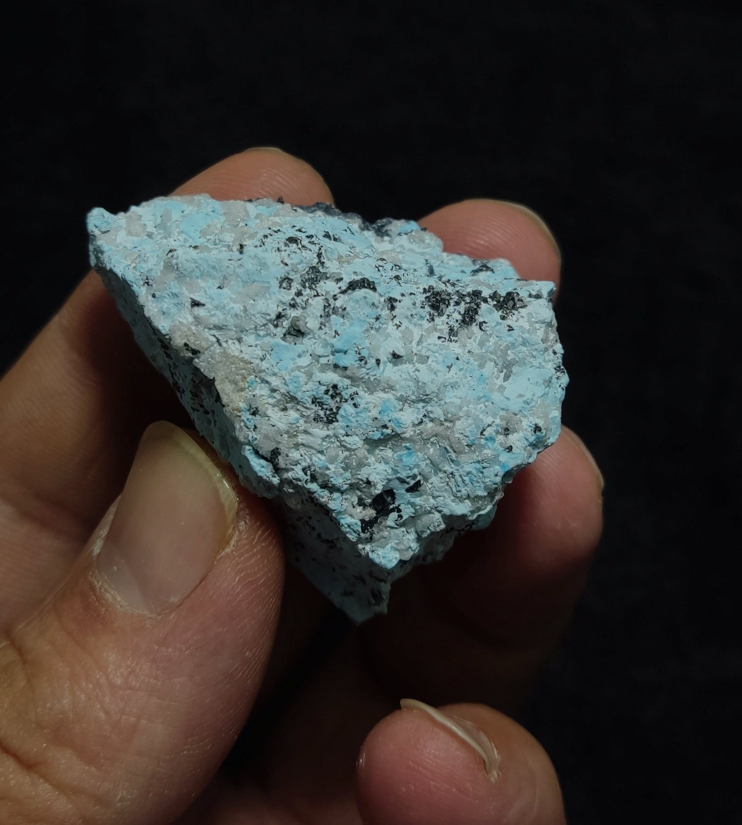 Rough turquoise in matrix with Pyrite 44 grams