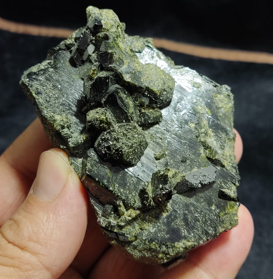 Dark green lusterous Epidote crystal 224 grams