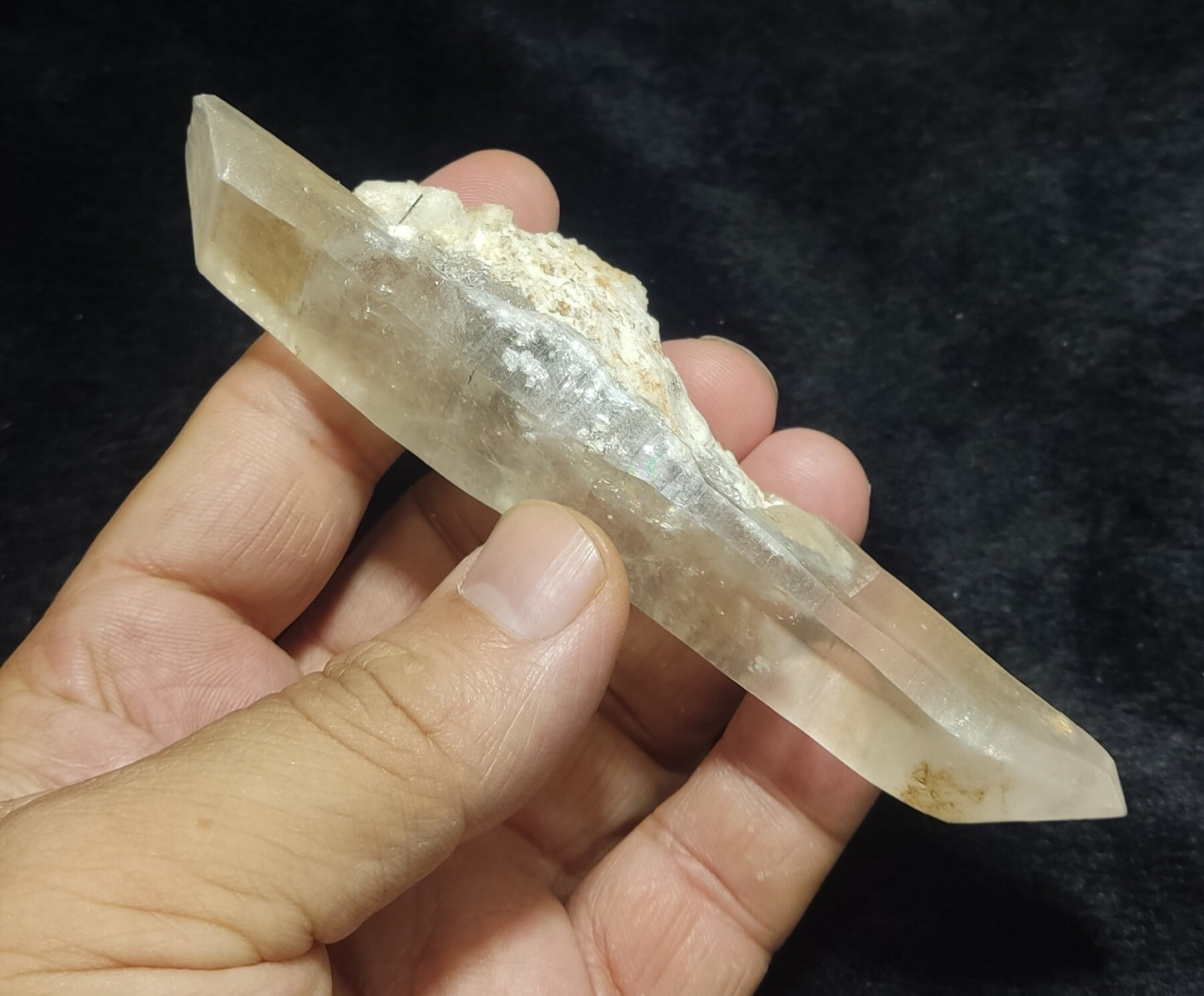 Double terminated natural elongated quartz crystal 96 grams