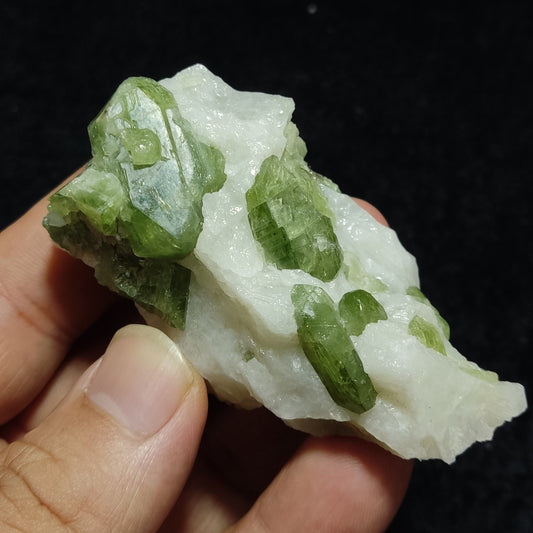 Green diopside crystals on matrix 100 grams