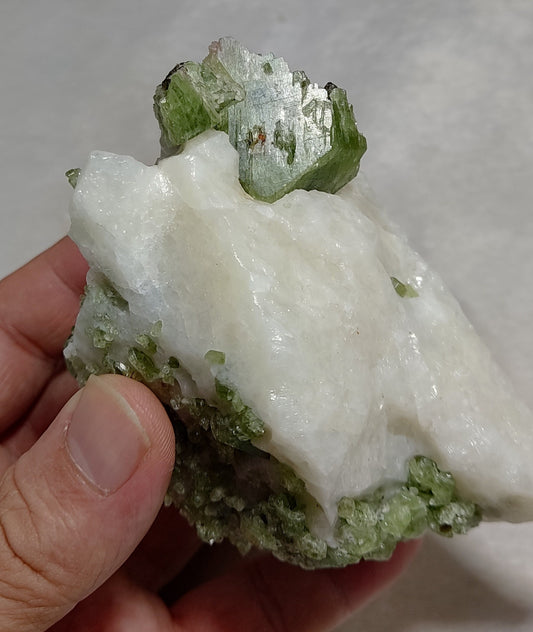 Green diopside crystals on matrix 500 grams