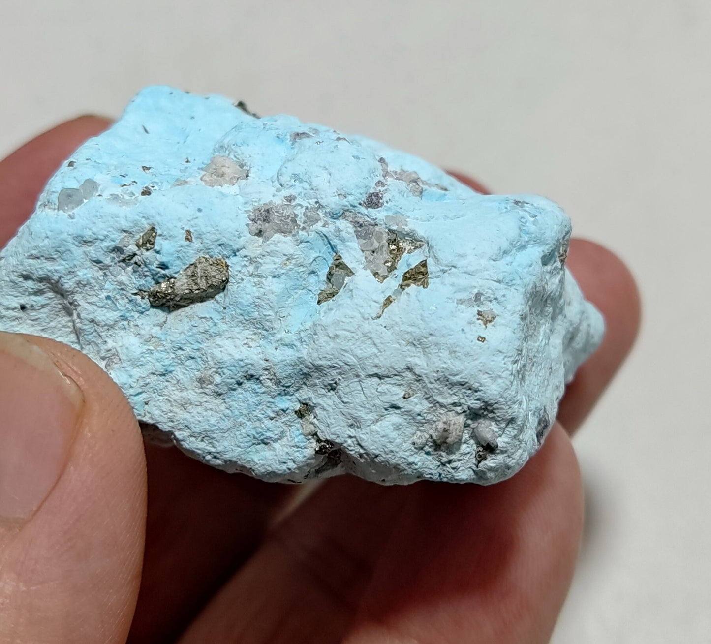 Natural rough turquoise in matrix with Pyrite 122 grams