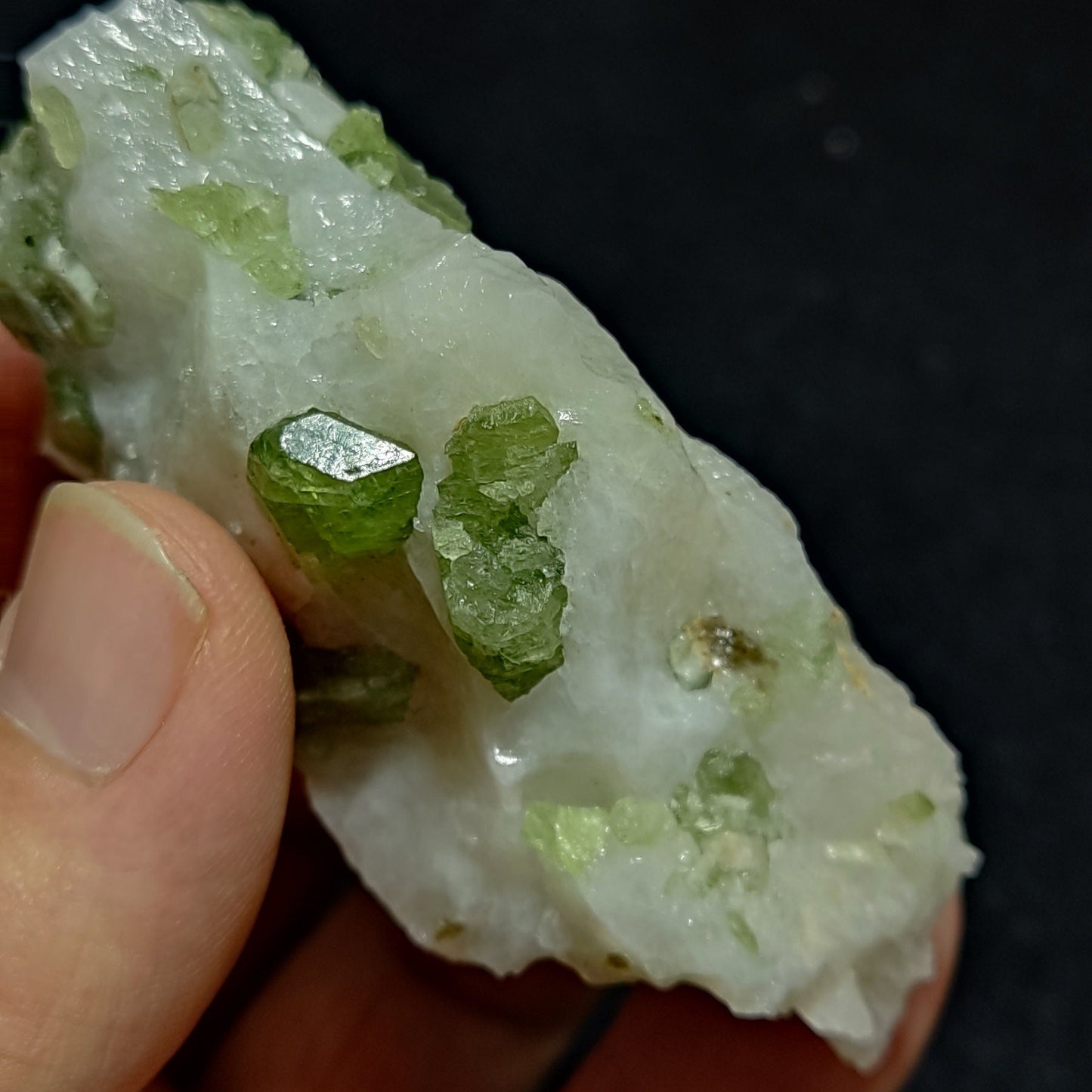 Green diopside crystals on matrix 100 grams
