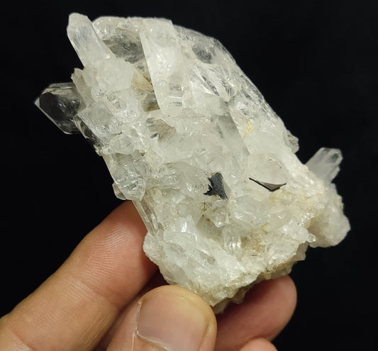 Natural lustrous quartz cluster with brookite inclusions 106 grams