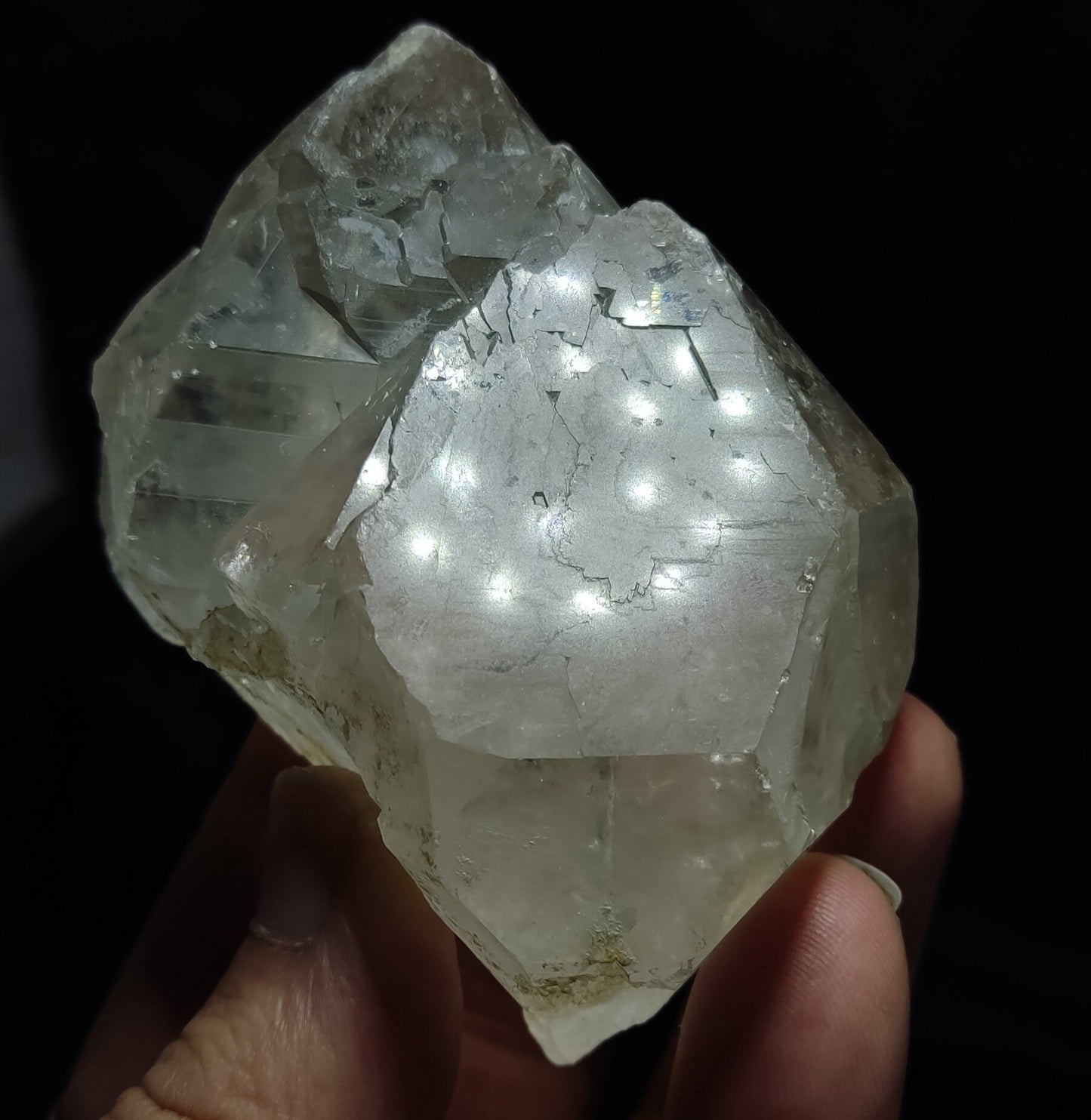 Fine aesthetic twin terminated smoky quartz floater crystal 265 grams