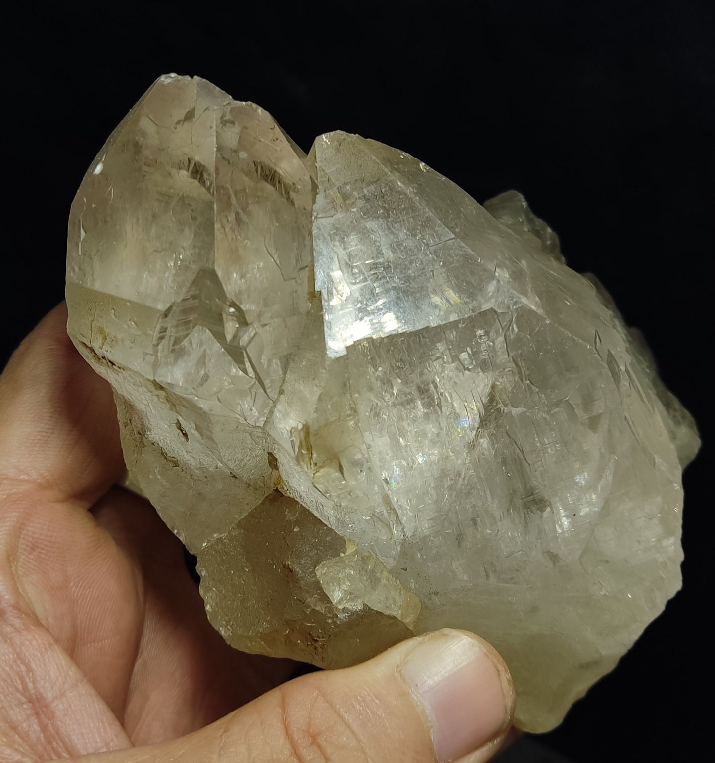 High Altitude light smoky Himalayan Quartz Cluster cabinet size 805 grams