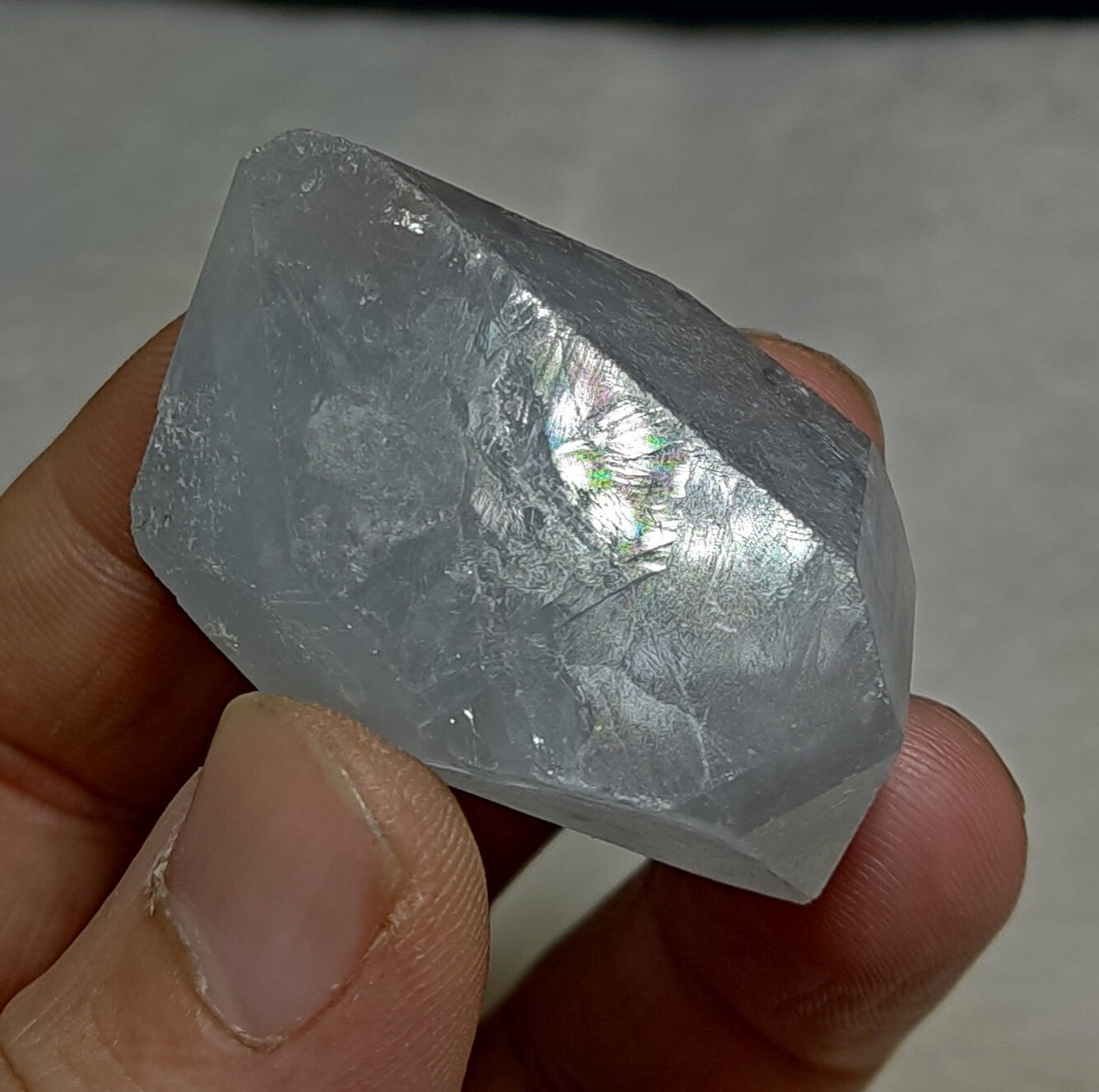 Light blue color quartz Double terminated crystal 46 grams