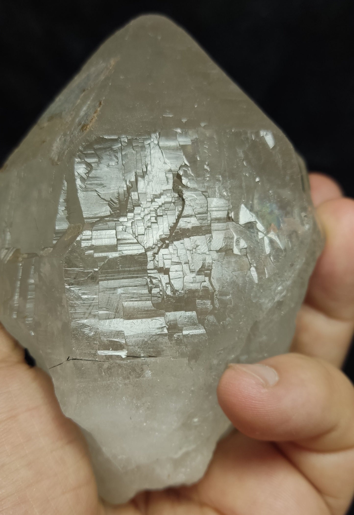 Natural Terminated Quartz Light Smoky Healed Patterns 609 grams