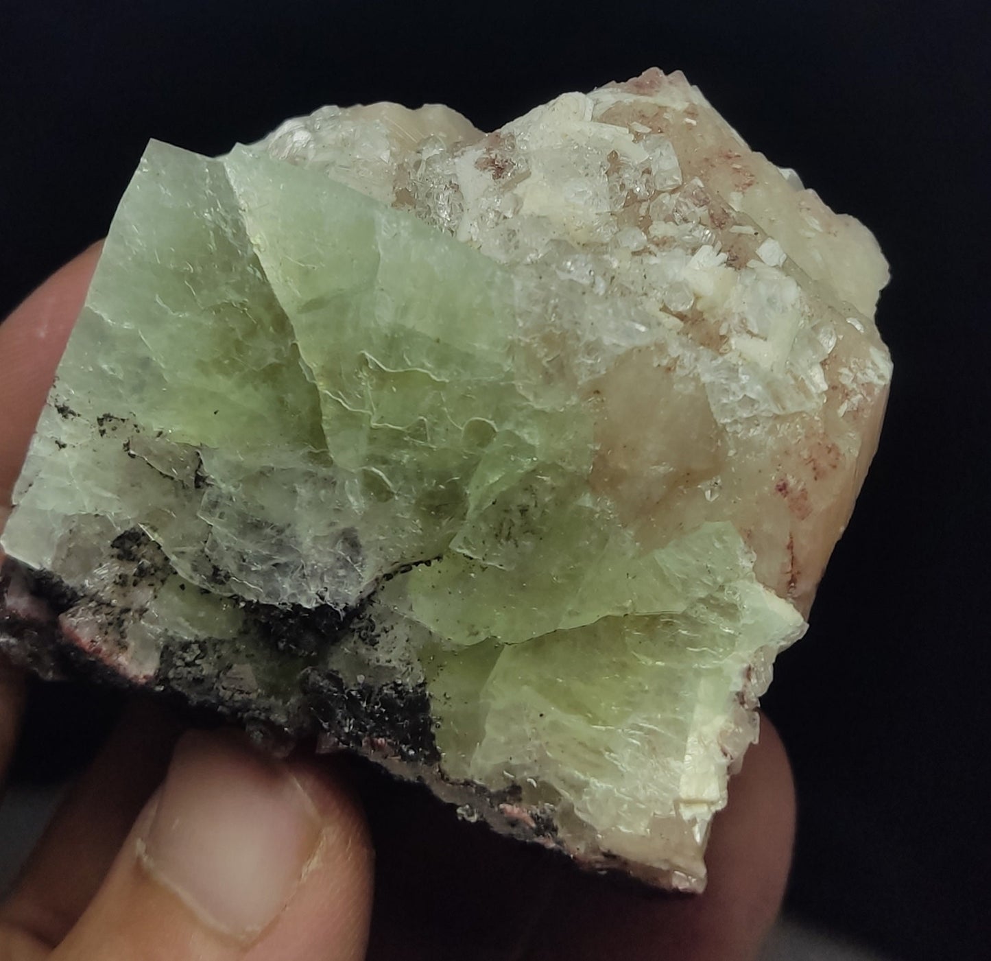 An aesthetic specimen of apophyllite with associated stilbite 144 grams