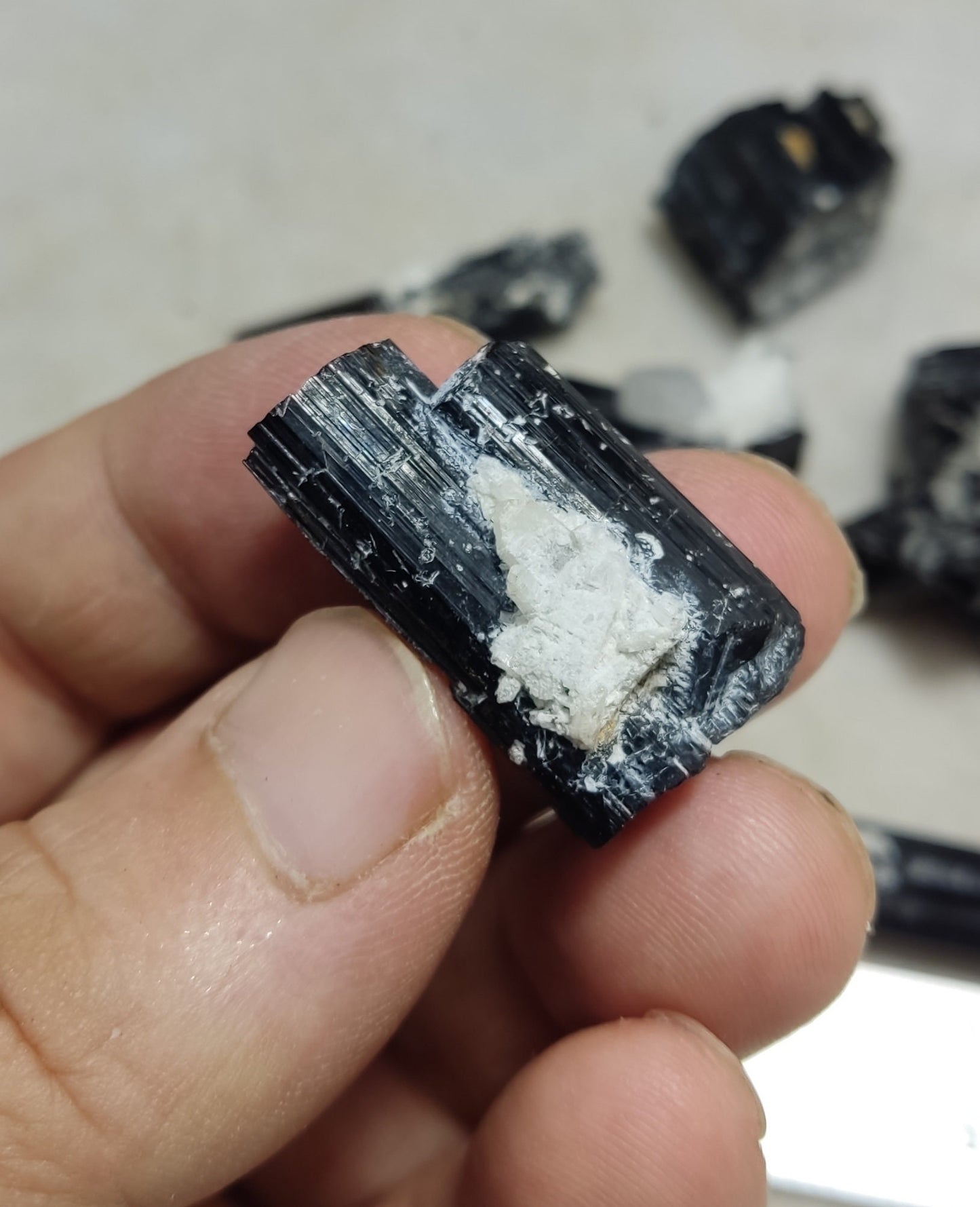 An Aesthetic Natural black Tourmaline crystals lot 94 grams
